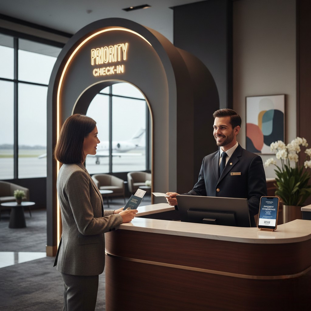 Mua dịch vụ check-in ưu tiên, có được qua cổng bằng cửa VIP